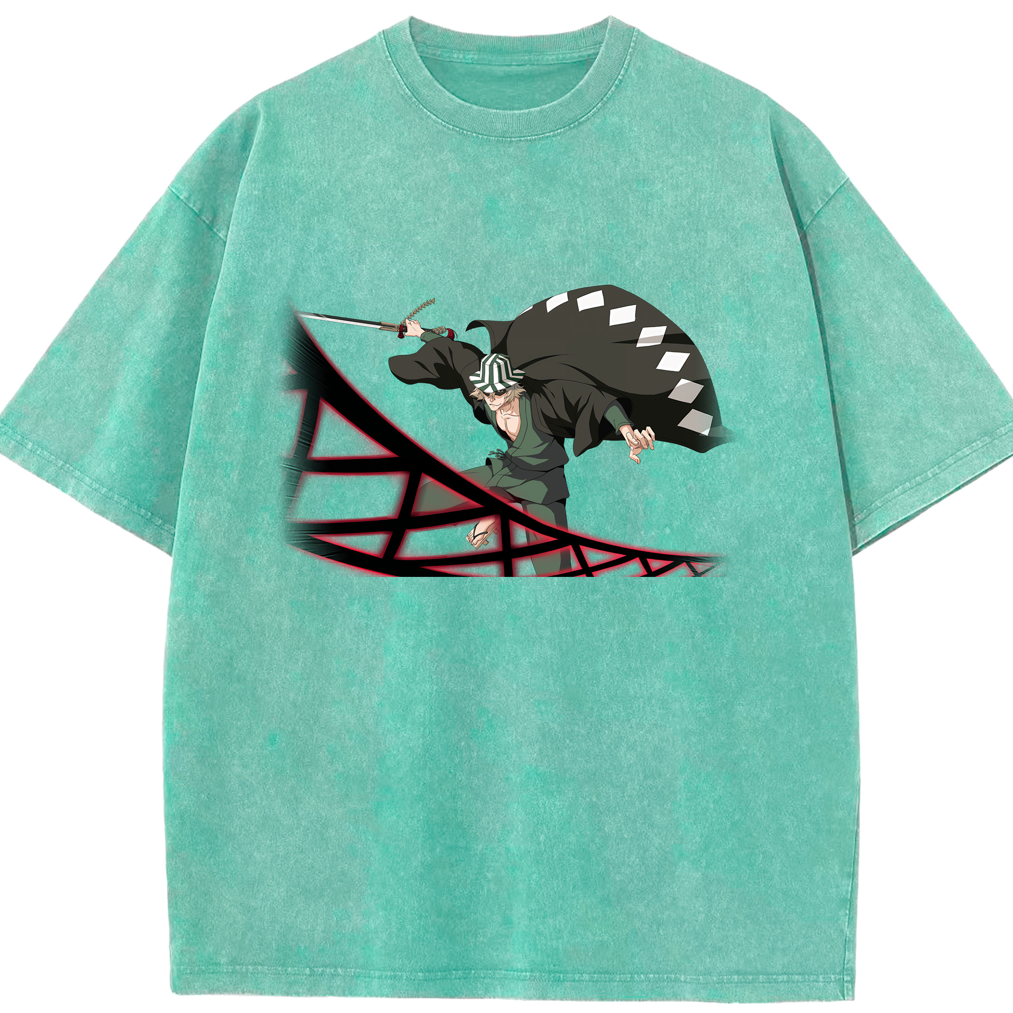 （画像用） "ブリーチ 浦原 喜助（うらはら きすけ） BLEACH Urahara Kisuke " 綿100% ヴィンテージ風 半袖Tシャツ（フロントプリント）